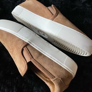 UGG brand tan suede slip on sneakers size 8 ladies